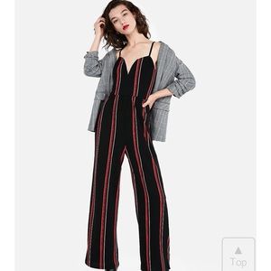 Express size small pinstripe v neck jumpsuit.  Super cute!